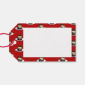 Frohe Weihnachten! Xmas Pudding & Holly Pattern Geschenkanhänger (Rückseite Horizontal)