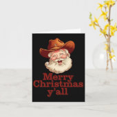 Frohe Weihnachten Y’all Cowboy Santa Western Land Karte (Gelbe Blume)