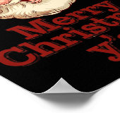 Frohe Weihnachten Y’all Cowboy Santa Western Land Poster (Ecke)