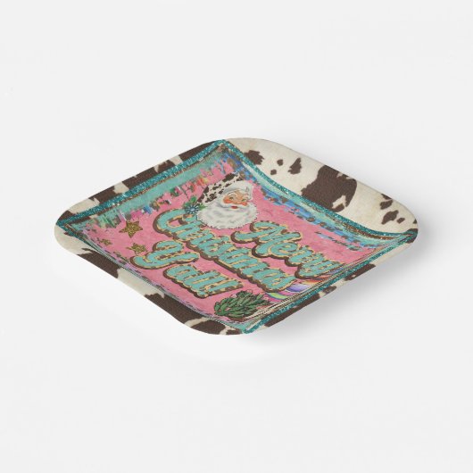 Frohe Weihnachten, Y’all Paper Tellers Pappteller (Gewinkelt)