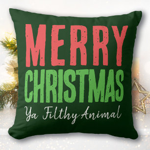 Frohe Weihnachten Ya' Filthy Animal Kissen