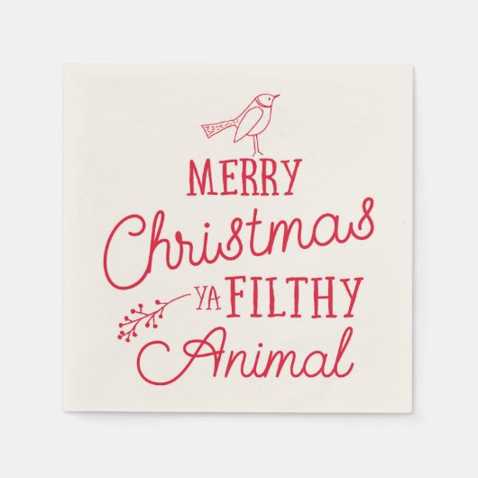 Frohe Weihnachten Ya Filthy Animal Paper Napkins Serviette (Vorderseite)