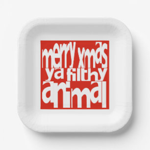 Frohe Weihnachten Ya Filthy Animal Paper Plate Pappteller