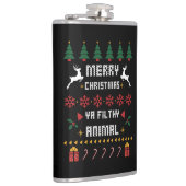 Frohe Weihnachten Ya Filthy Animal Ugly Weihnachte Flachmann (Rechts)