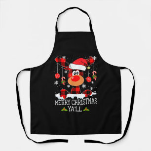 Frohe Weihnachten Ya ll Buffalo Red Kariert Reinde Schürze