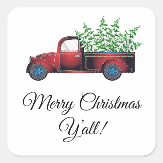 Frohe Weihnachten Y'all Aufkleber (Vorderseite)