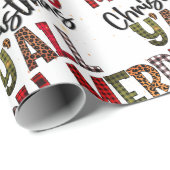 Frohe Weihnachten Y'All Chic Modernes Kariertes Mu Geschenkpapier (Rolleneckpunkt)