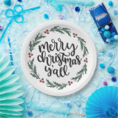 Frohe Weihnachten Y'all Christmas Paper Plate Pappteller (Party)
