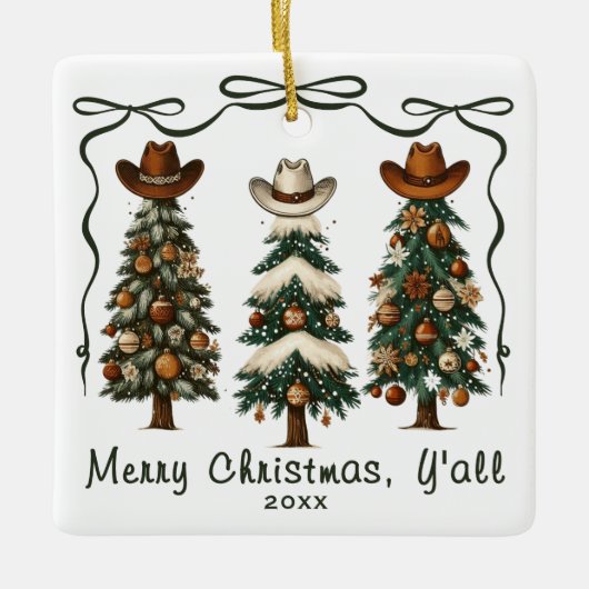 Frohe Weihnachten Y'all Christmas Tree Ornament (Vorderseite)
