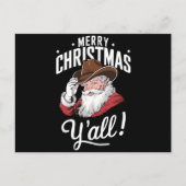 Frohe Weihnachten Y'all Country Cowboy Santa Claus (Vorderseite)