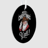 Frohe Weihnachten Y'all Country Cowboy Santa Claus Ornament (Vorderseite)