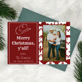 Frohe Weihnachten Y'all Cowboy Foto Holiday Card