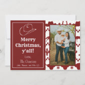 Frohe Weihnachten Y'all Cowboy Foto Holiday Card (Vorderseite)