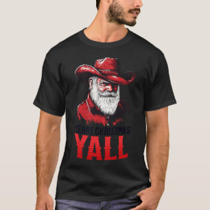 Frohe Weihnachten Yall Cowboy Santa Texas Western T-Shirt