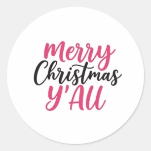 Frohe Weihnachten Y'All dekorative Keramik Ornamen Runder Aufkleber