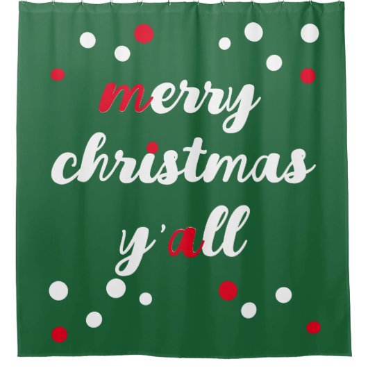 Frohe Weihnachten Y'all Duschvorhang (Vorderseite)