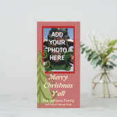 Frohe Weihnachten Y'all Foto Card (Stehend Vorderseite)