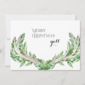 Frohe Weihnachten Y'all Foto Holiday Antlers (Vorderseite)