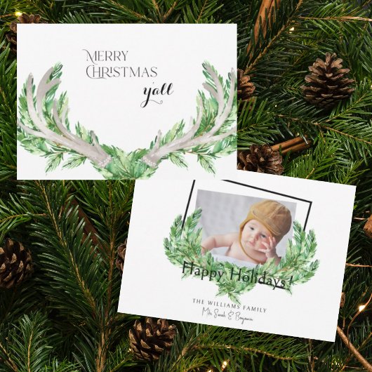 Frohe Weihnachten Y'all Foto Holiday Antlers