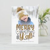 Frohe Weihnachten Y'All Foto Künstlerische Typogra (Stehend Vorderseite)