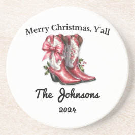 Frohe Weihnachten Y'all Getränkeuntersetzer