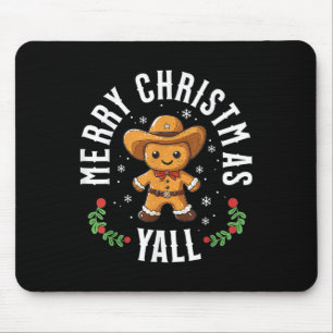 Frohe Weihnachten Yall Gingerbread Cowboy Western Mousepad