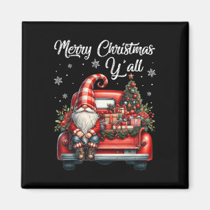 Frohe Weihnachten Yall Gnome Truck Buffalo Kariert Magnet
