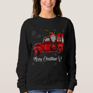 Frohe Weihnachten Y'all Gnomes Santa Retro Red Tru Sweatshirt