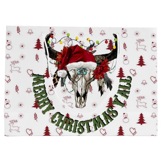Frohe Weihnachten Y'all Große Geschenktüte (Rückseite)