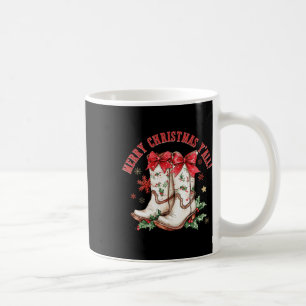 Frohe Weihnachten Y'all Howdy Weihnachtsschuhe Cow Kaffeetasse