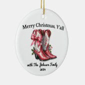 Frohe Weihnachten, Y'all Keramik Ornament (Rechts)