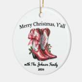 Frohe Weihnachten, Y'all Keramik Ornament (Links)