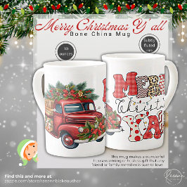 Frohe Weihnachten Y'all Knochen China Tasse