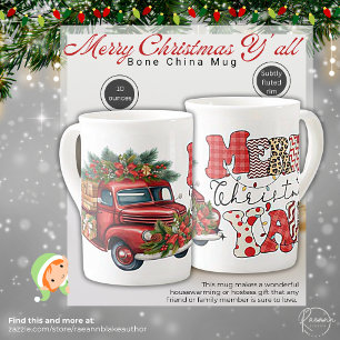 Frohe Weihnachten Y'all Knochen China Tasse