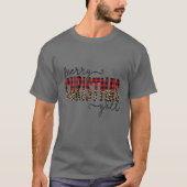 Frohe Weihnachten Y'all Leopard Red Buffalo Karier T-Shirt (Vorderseite)