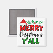 Frohe Weihnachten Y'all Magnet (Vorderseite/Rückseite)