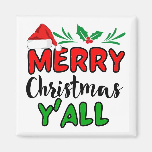 Frohe Weihnachten Y'all Magnet (Vorne)