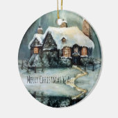 Frohe Weihnachten Y'All Marvelous Winter Night Keramik Ornament (Links)