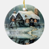 Frohe Weihnachten Y'All Marvelous Winter Night Keramik Ornament (Hinten)