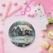 Frohe Weihnachten Y'All Marvelous Winter Night Pappteller (Party)