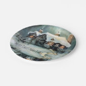 Frohe Weihnachten Y'All Marvelous Winter Night Pappteller (Schrägansicht)