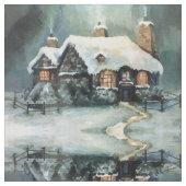 Frohe Weihnachten Y'All Marvelous Winter Night Stoff (Nahaufnahme)