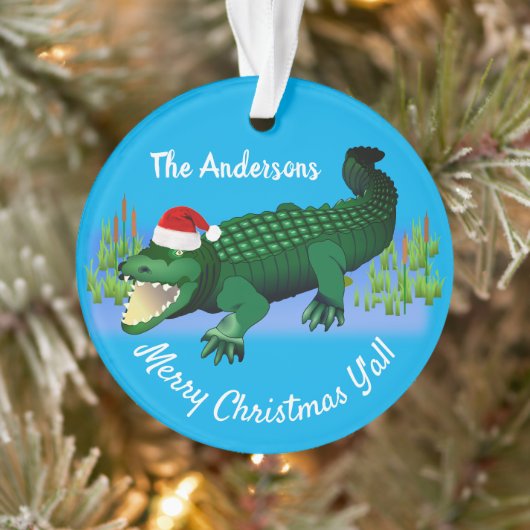Frohe Weihnachten Ya'll mit Alligator Ornament (Baum)