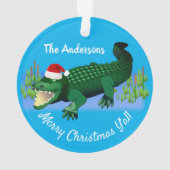 Frohe Weihnachten Ya'll mit Alligator Ornament (Rückseite)