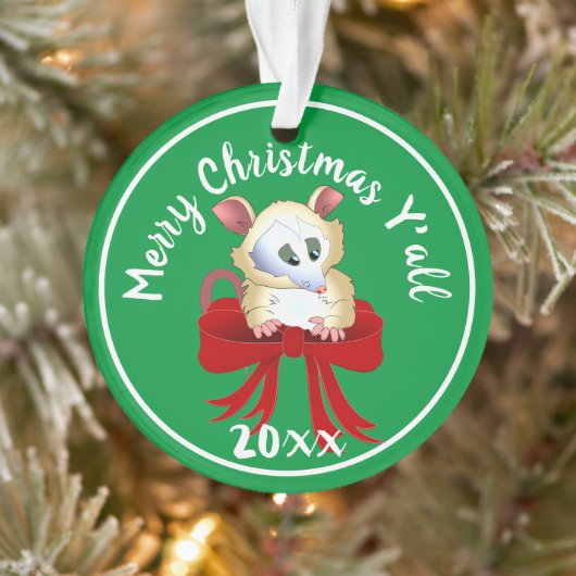 Frohe Weihnachten Ya'll mit Possum Ornament (Baum)