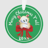 Frohe Weihnachten Ya'll mit Possum Ornament (Vorderseite)