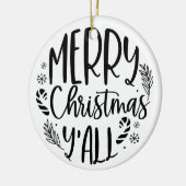 Frohe Weihnachten Y'all Modern Keramik Ornament (Links)