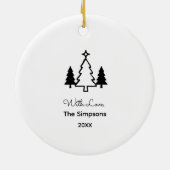 Frohe Weihnachten Y'all Modern Keramik Ornament (Hinten)