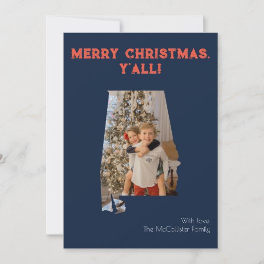 Frohe Weihnachten Y'all Navy Alabama Staat Foto (Vorderseite)