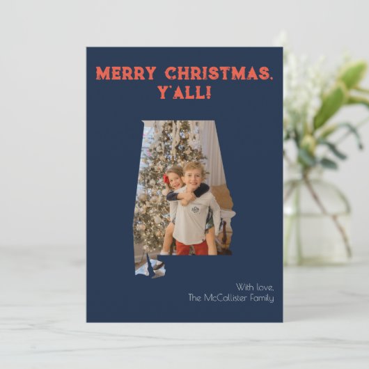 Frohe Weihnachten Y'all Navy Alabama Staat Foto (Stehend Vorderseite)